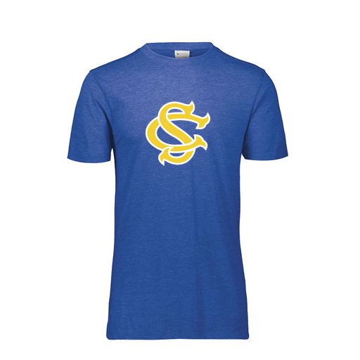 [FTSCUBRY-YS-LOGO1] Decker Youth Tri-Blend T-Shirt - Short Sleeve (Youth S, Royal, Logo 1)