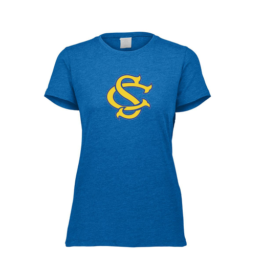 [FTSCUBRY-FAXS-LOGO3] Decker Women's Tri-Blend T-Shirt - Short Sleeve (Female Adult XS, Royal, Logo 3)