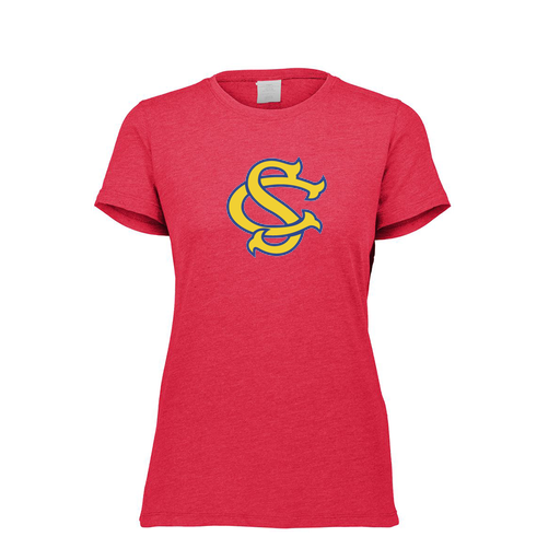 [FTSCUBRD-FAXS-LOGO3] Decker Women's Tri-Blend T-Shirt - Short Sleeve (Female Adult XS, Red, Logo 3)