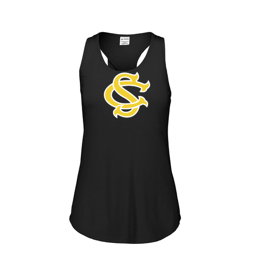 [3078.K94.S-LOGO1] Ladies Tri Blend Tank Top (Female Adult S, Black, Logo 1)