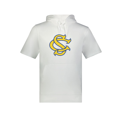 [6871.005.S-LOGO3] Men's Dri Fit Short Sleeve Hoodie (Adult S, White, Logo 3)