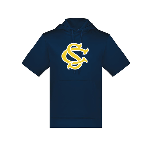 [6871.065.S-LOGO1] Men's Dri Fit Short Sleeve Hoodie (Adult S, Navy, Logo 1)