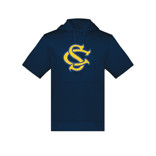 [6871.065.S-LOGO3] Men's Dri Fit Short Sleeve Hoodie (Adult S, Navy, Logo 3)