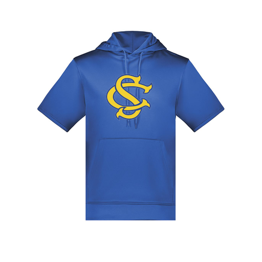 [6871.060.S-LOGO3] Men's Dri Fit Short Sleeve Hoodie (Adult S, Royal, Logo 3)