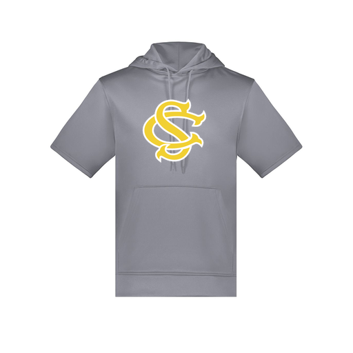 [6871.059.S-LOGO1] Men's Dri Fit Short Sleeve Hoodie (Adult S, Gray, Logo 1)