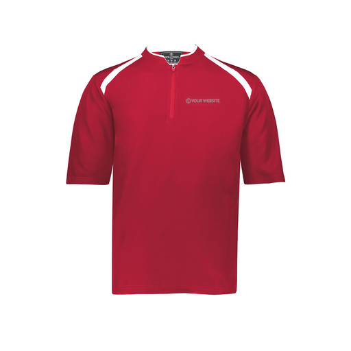 [229581-AS-RED-LOGO2] Men's Dugout Short Sleeve Pullover (Adult S, Red, Logo 2)