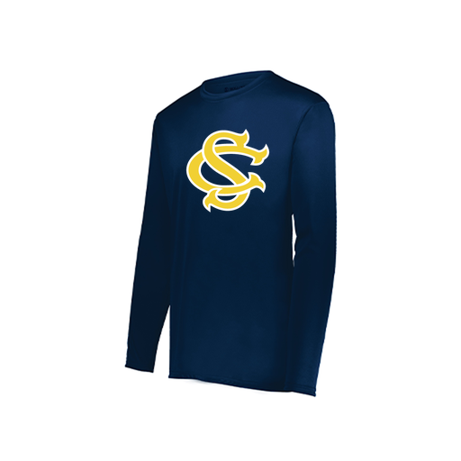 [222822.065.XS-LOGO1] Men's LS Smooth Sport Shirt (Adult XS, Navy, Logo 1)