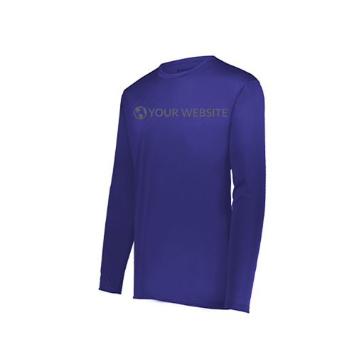 [222822.747.XS-LOGO2] Men's LS Smooth Sport Shirt (Adult XS, Purple, Logo 2)