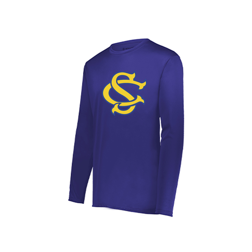 [222822.747.XS-LOGO3] Men's LS Smooth Sport Shirt (Adult XS, Purple, Logo 3)