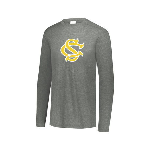 [FTLCUBGY-AXS-LOGO1] Decker Men's Tri-Blend T-Shirt - Long Sleeve (Adult XS, Gray, Logo 1)