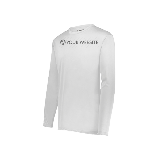 [222823.005.S-LOGO2] Youth LS Smooth Sport Shirt (Youth S, White, Logo 2)