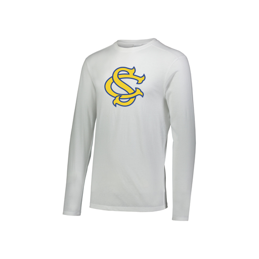 [3076.005.S-LOGO3] Youth LS Ultra-blend T-Shirt (Youth S, White, Logo 3)