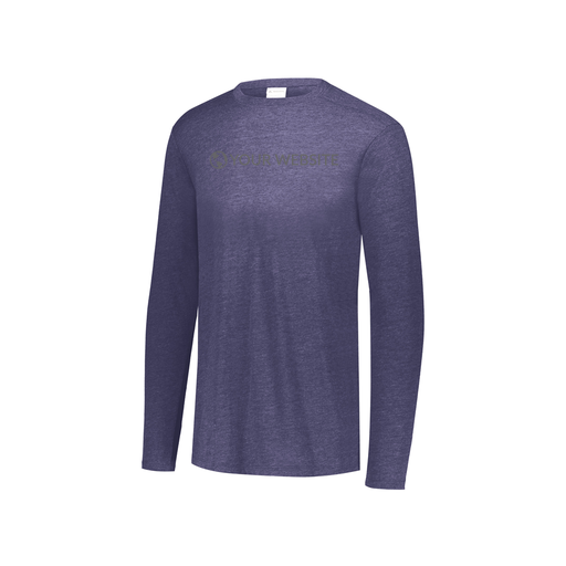 [FTLCUBNV-YS-LOGO2] Decker Youth Tri-Blend T-Shirt - Long Sleeve (Youth S, Navy, Logo 2)