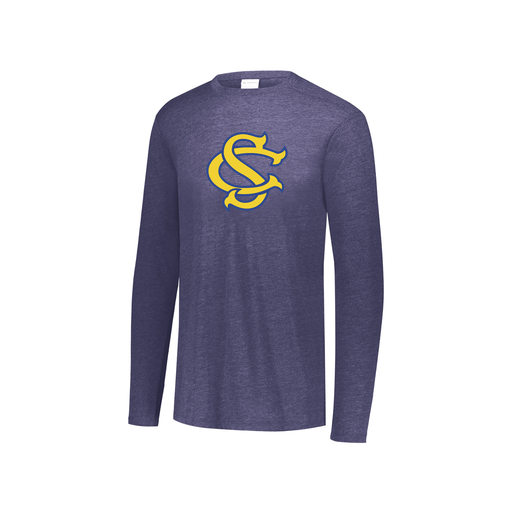 [3076.72N.S-LOGO3] Youth LS Ultra-blend T-Shirt (Youth S, Navy, Logo 3)