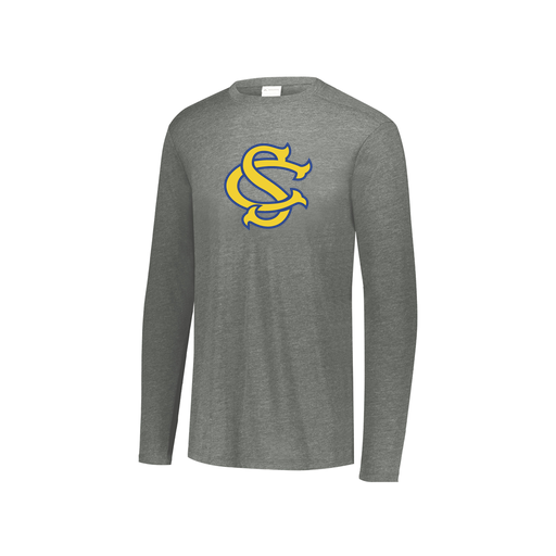 [FTLCUBGY-YS-LOGO3] Decker Youth Tri-Blend T-Shirt - Long Sleeve (Youth S, Gray, Logo 3)
