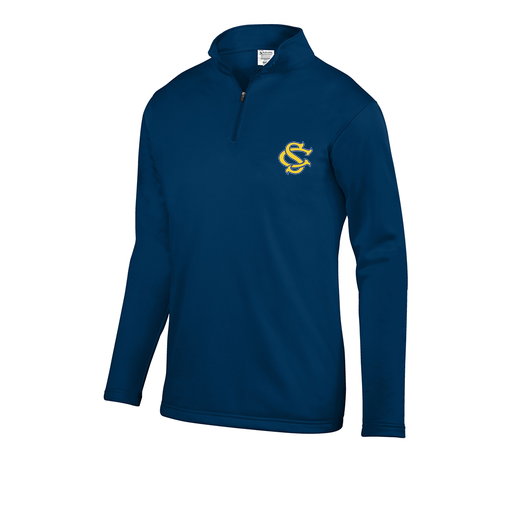 [FOLQFFNV-YS-LOGO3] Decker Youth FlexFleece 1/4 Zip (Youth S, Navy, Logo 3)