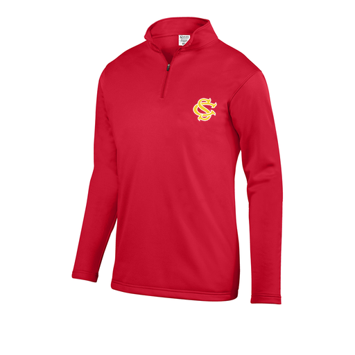 [FOLQFFRD-YS-LOGO1] Decker Youth FlexFleece 1/4 Zip (Youth S, Red, Logo 1)