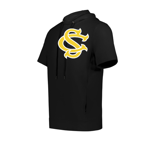 [222605.080.S-LOGO1] YOUTH VENTURA SOFT KNIT SHORT SLEEVE HOODIE (Youth S, Black, Logo 1)