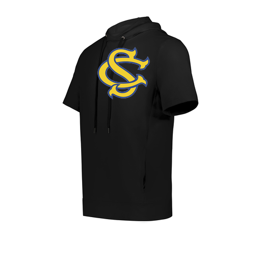 [222605.080.S-LOGO3] YOUTH VENTURA SOFT KNIT SHORT SLEEVE HOODIE (Youth S, Black, Logo 3)