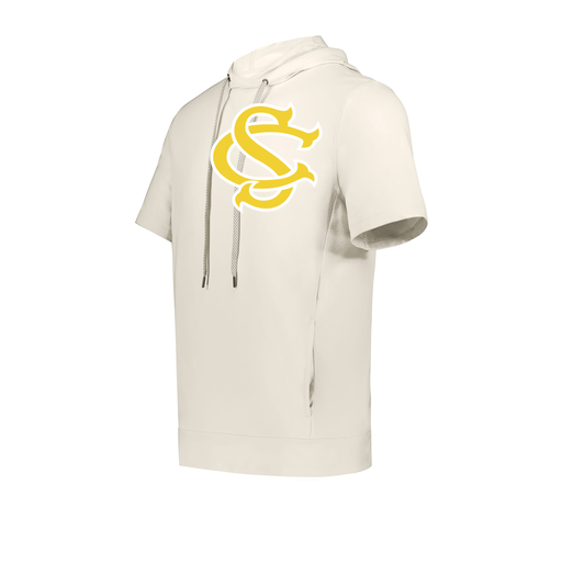 [222605-WHT-YS-LOGO1] YOUTH VENTURA SOFT KNIT SHORT SLEEVE HOODIE (Youth S, White, Logo 1)