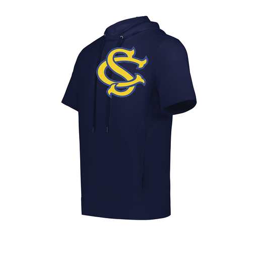[222605.065.S-LOGO3] YOUTH VENTURA SOFT KNIT SHORT SLEEVE HOODIE (Youth S, Navy, Logo 3)