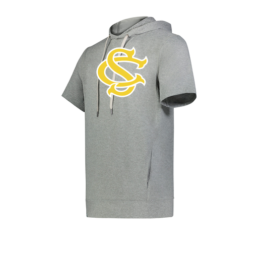 [222605-SIL-YS-LOGO1] YOUTH VENTURA SOFT KNIT SHORT SLEEVE HOODIE (Youth S, Silver, Logo 1)