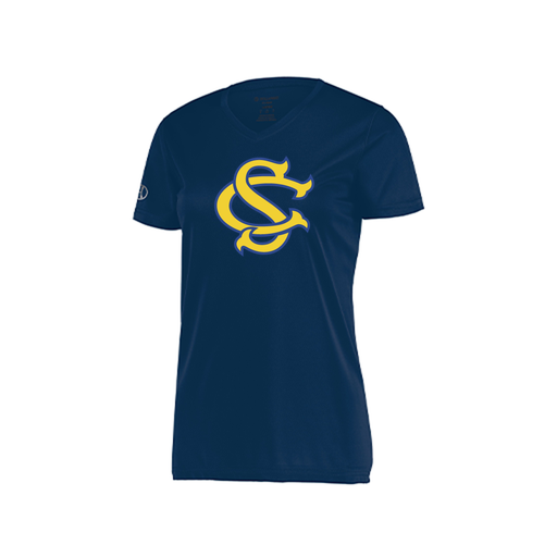 [222820.065.S-LOGO3] Ladies Movement Dri Fit Shirt (Female Adult S, Navy, Logo 3)