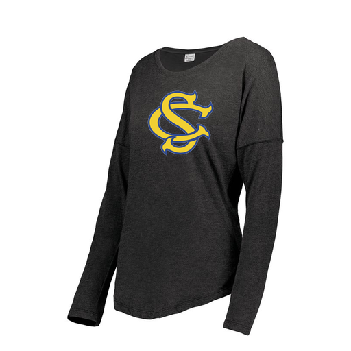 [FTLCUBBK-FAXS-LOGO3] Decker Women's Tri-Blend T-Shirt - Long Sleeve (Female Adult XS, Black, Logo 3)